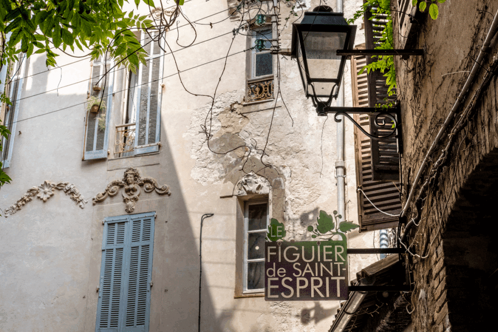 Enseigne du restaurant antibois Le Figuier de Saint‑Esprit