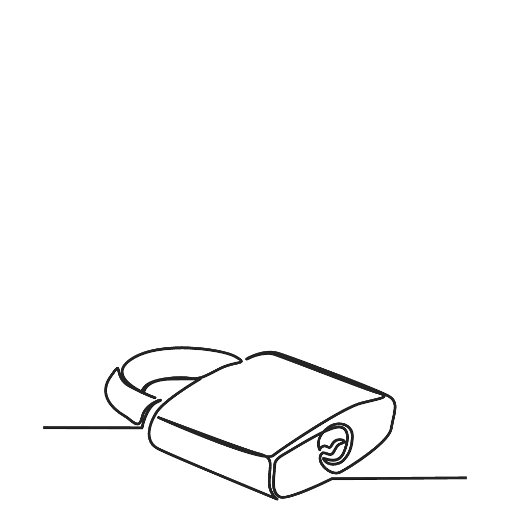 Minimal line icon of a lock